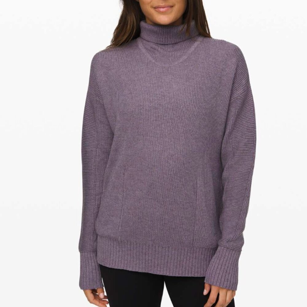 Lululemon Women's Size XS Heathered Purple Cozy Calling Turtleneck Sweater